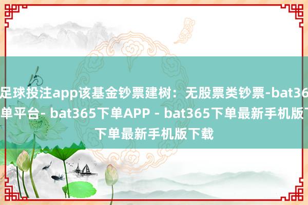足球投注app该基金钞票建树：无股票类钞票-bat365下单平台- bat365下单APP - bat365下单最新手机版下载